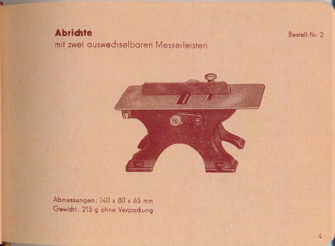 Katalog Oesterwitz Abrichte/Hobel