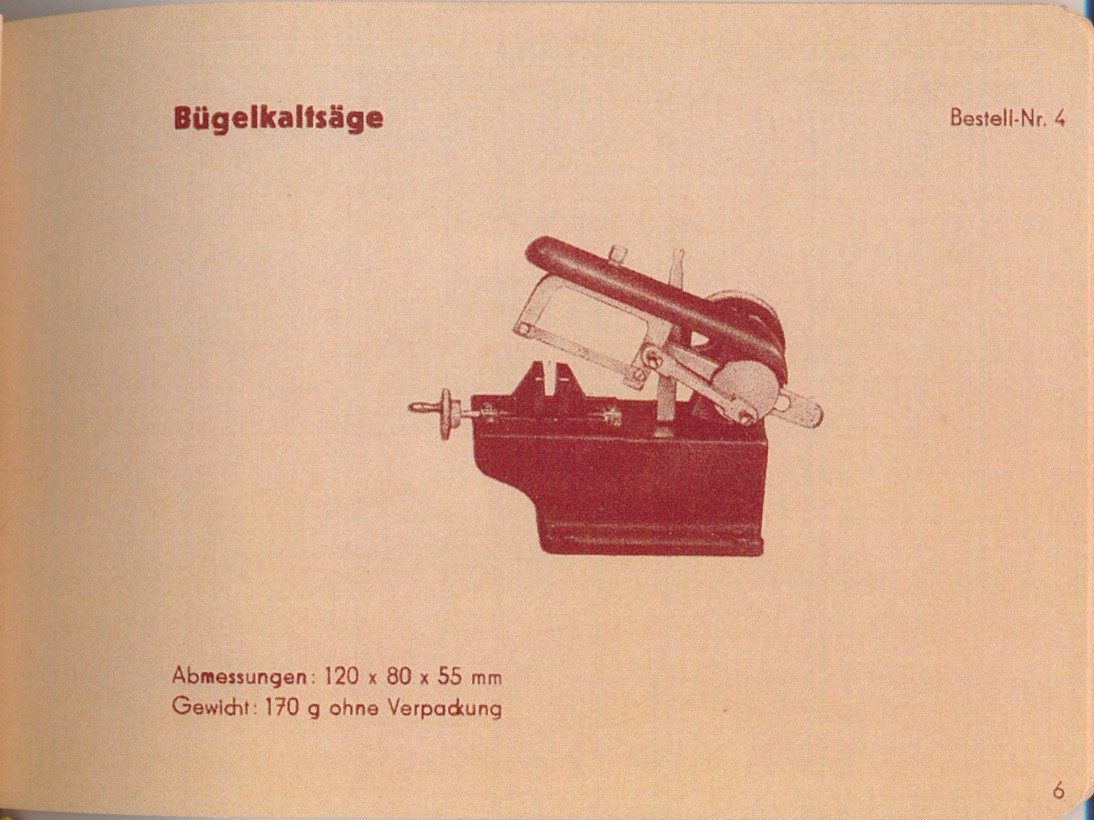 Katalog Oesterwitz Bügelkaltsäge